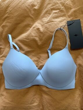Seamless Light Blue T-Shirt Bra with Smooth Molded Cups